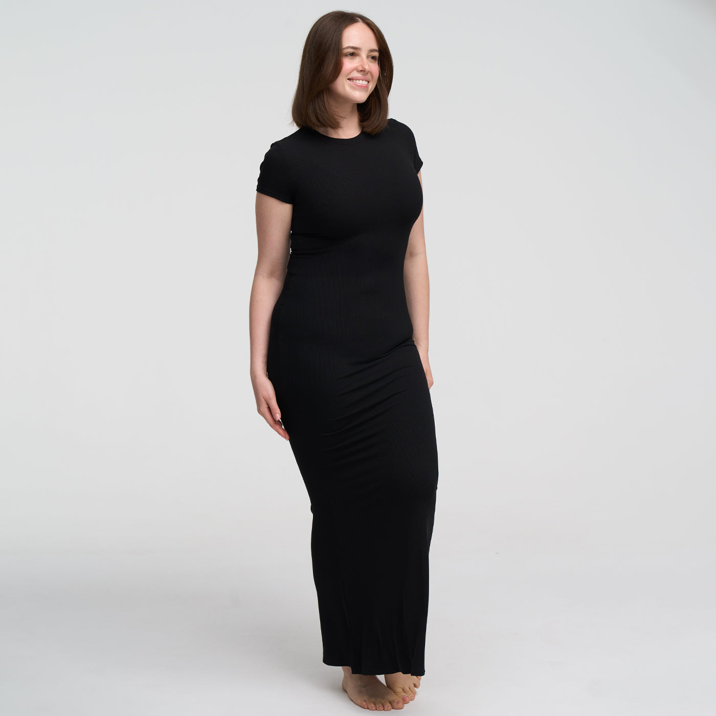 Ribbed T-Shirt Maxikleid